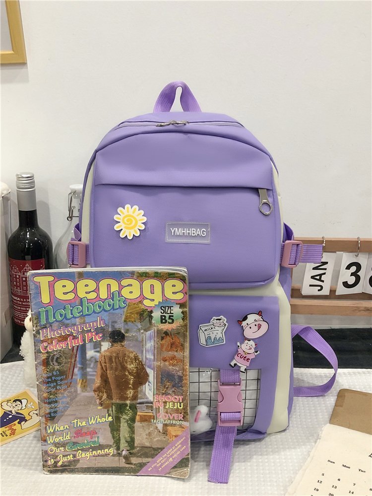 dos desenhos animados imprimir bonito mochila náilon zíper unisex durável