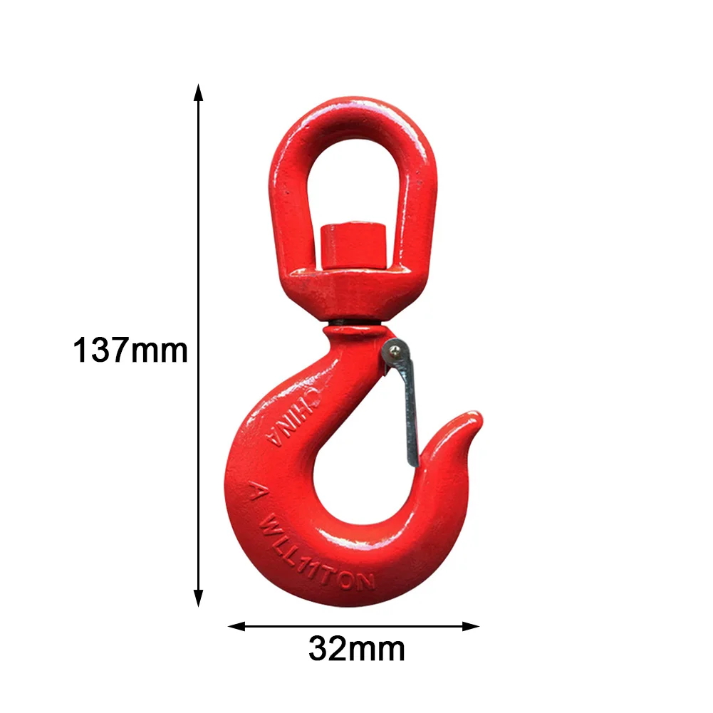 1 Ton Forged Steel Hoist Hook with Safety Latch Tow Crane Lift Eye US Seller 