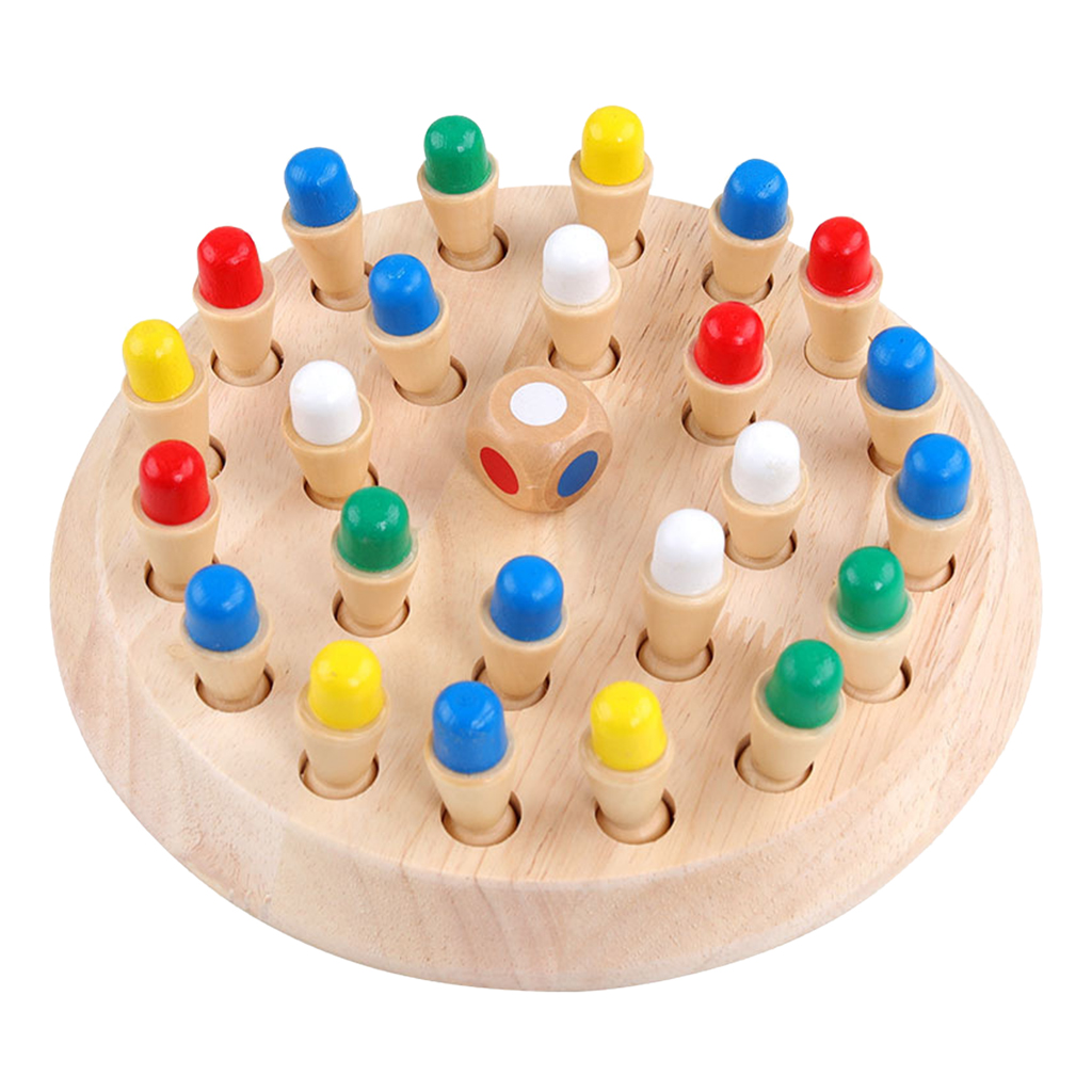 Family Wooden Memory Match Stick Chess Educational Color Cognitive Ability Toys