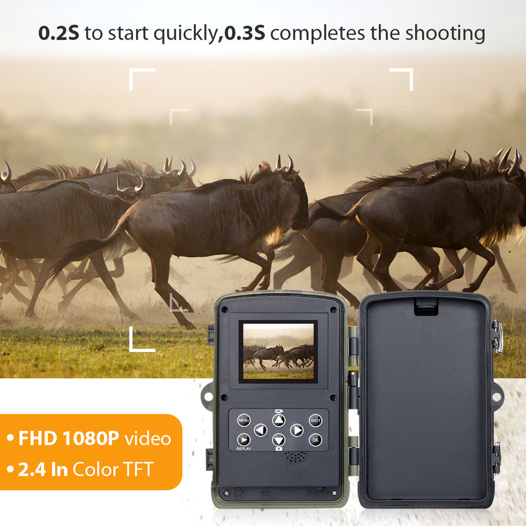 HC801-A 1080P HD 16MP Hunting Camera Waterproof IP56 Outdoor Trail Cam Trap