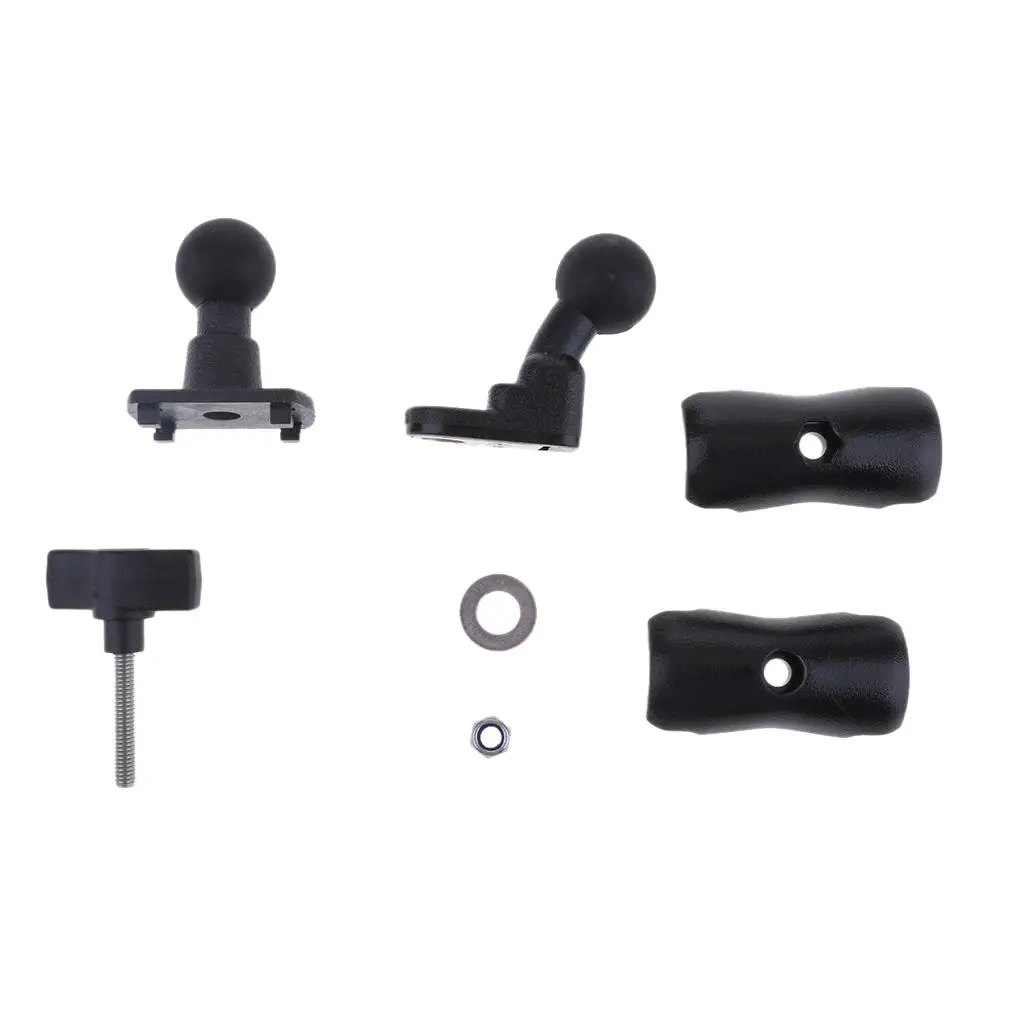 Motorcycle Review Mirror Cell Phone Mount & Double Socket Standard Arm