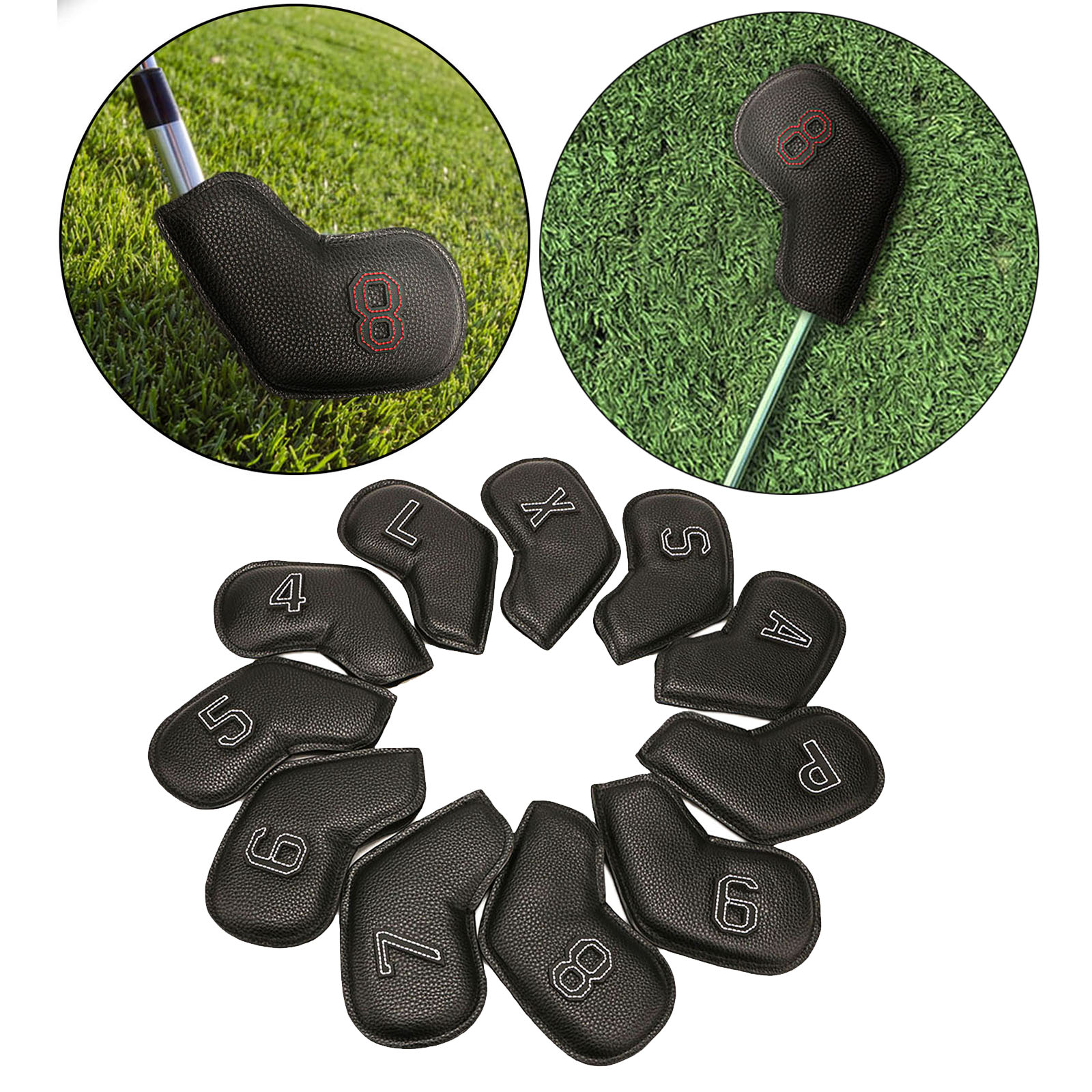 11pcs Waterproof Golf Club Iron Cover Protect Headcover Number Embroideried