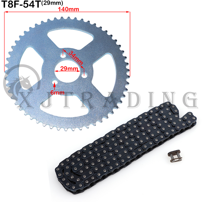 T8F-54T kette platte 26mm 29mm 35mm 54mm Hinten Kettenrad T8F 136link kette Für 47cc 49cc Pocket Bike Mini Moto Quad ATV – Detail 2