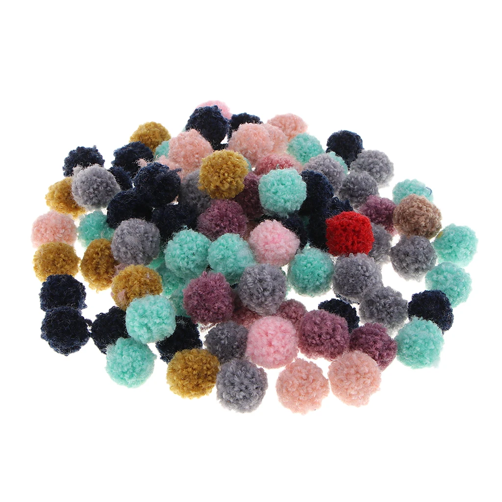 Packs of 100 Small Pompoms Craft Fluffy for DIY Pet or Puppy Decorations