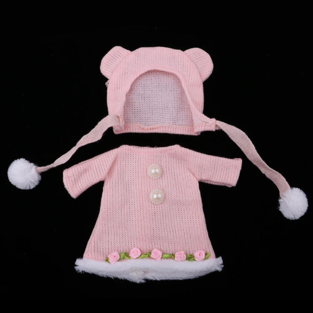 Doll Clothes Accessories Knit Skirt with Hat Outfit for 25cm MellChan Doll