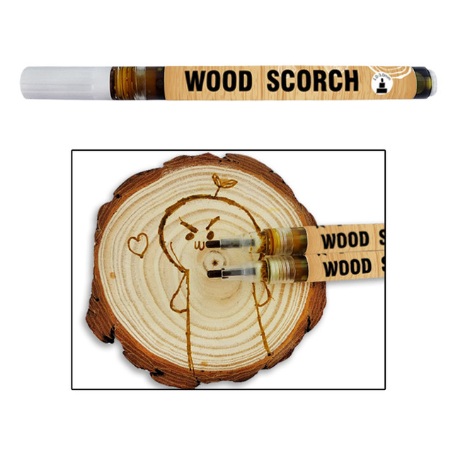 Fityle Caramel Scorch Marker Wooden Heat Sensitive Round Tip Wood Burning  Pen