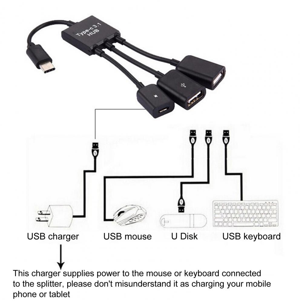 3 в 1 микро OTG USB-порт игровая мышь клавиатура адаптер кабель для Android  планшета мыши клавиатуры мобильного телефона адаптеры Конвертеры