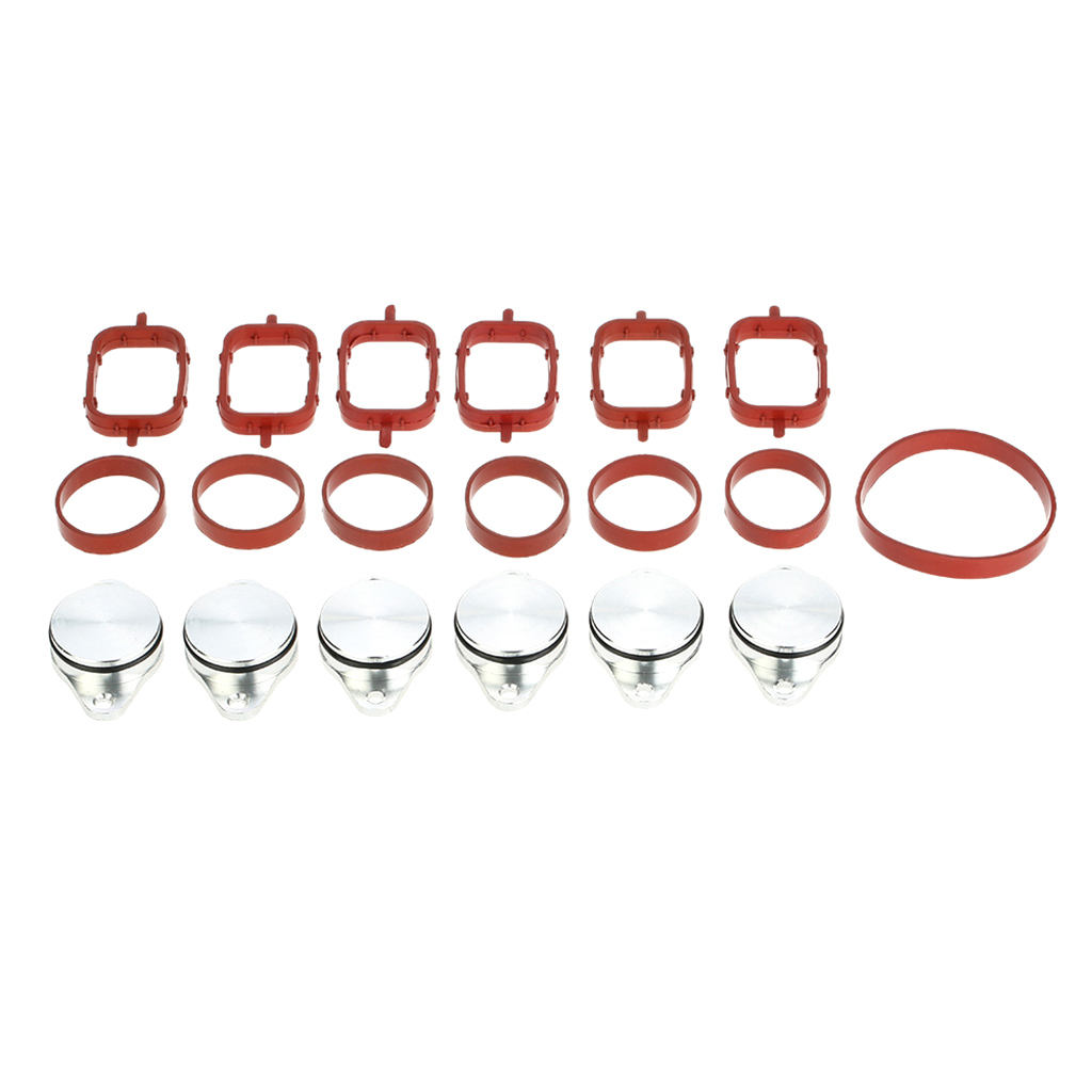 6pcs 33mm  Swirl Flap Blanking Kit With ManIfold Gasket For BMW E57 E39 E38 E53