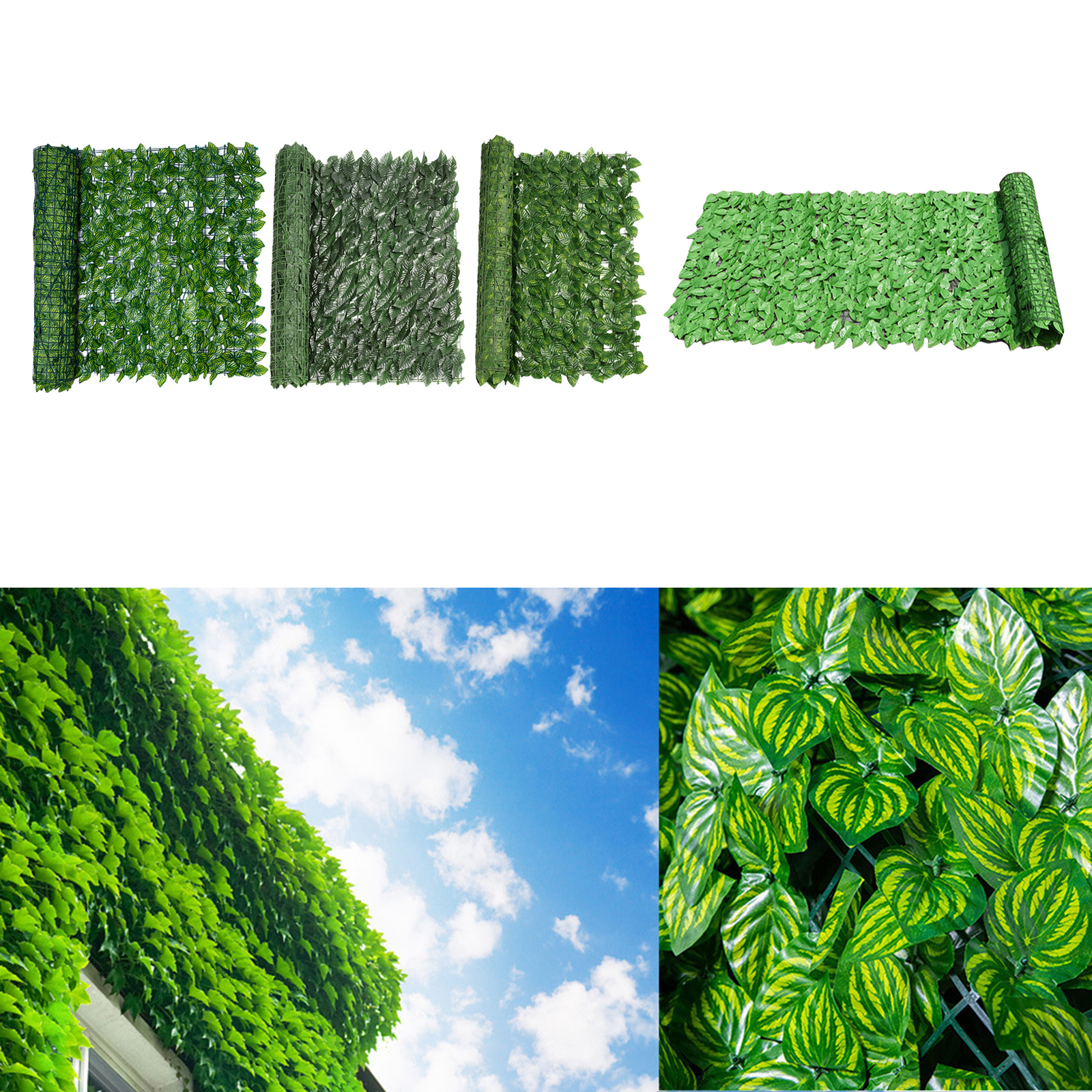 Artificial Privacy Fence Screen Faux Leaf Screening for Outdoor Indoor Decor Garden Backyard Patio Decoration