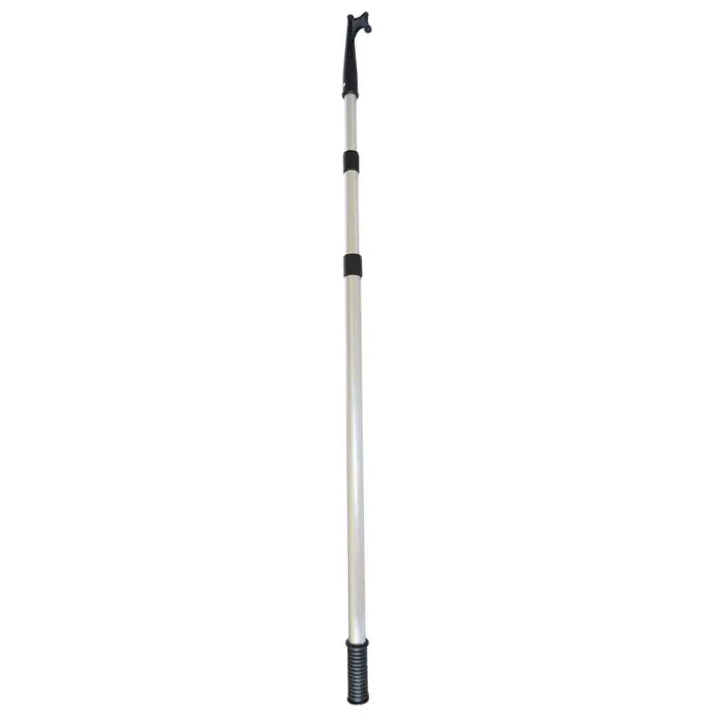 Telescopic Boat Hook Floating, Heavy-Duty Rust-Resistant Aluminum Double Grip 3-Stage Pole (3.5-Feet to 7.6-Feet)