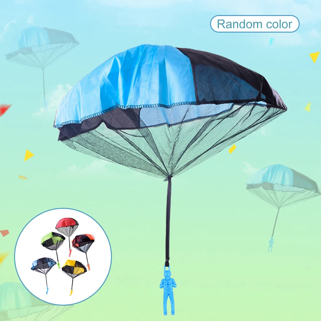 Children Hand Throw Parachute Toys Outdoor Sports Fun Garden Flying Toy Gift