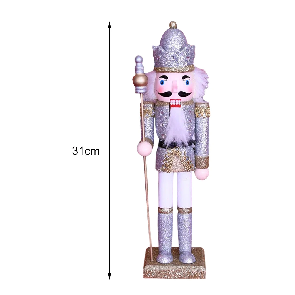12 inch Wooden Nutcracker King Ornaments Christmas Decoration Figures Gift