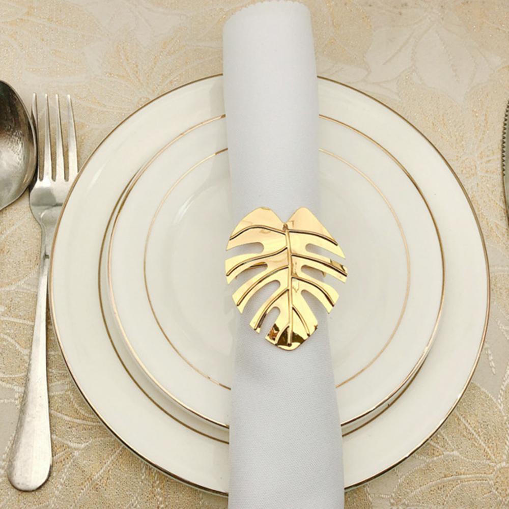 12 Anneaux De Serviette Dorés élastiques - Décoration De Table Pour Mariage, Fête, Dîner, Avec Perles Plastique