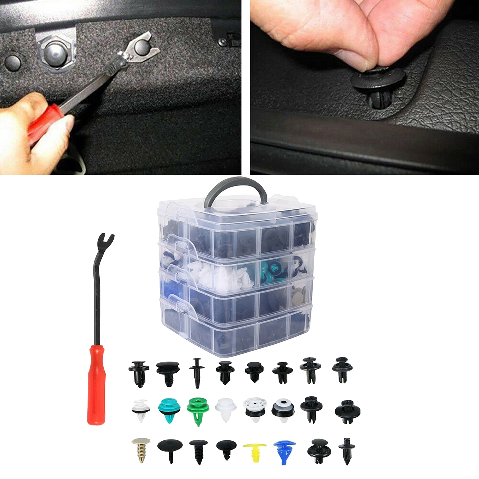 620x Boxed Car Plastic Retainer Clips Rivets Fasteners Assorted Bumper Clip Repair Parts Liner Clips Kit Common Sizes