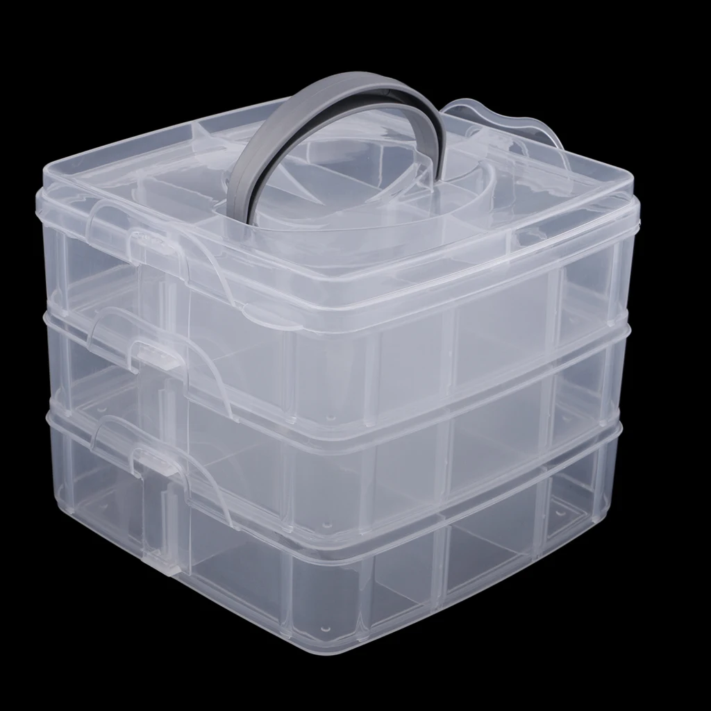 Storage box, transparent, stackable, made of plastic / plastic
