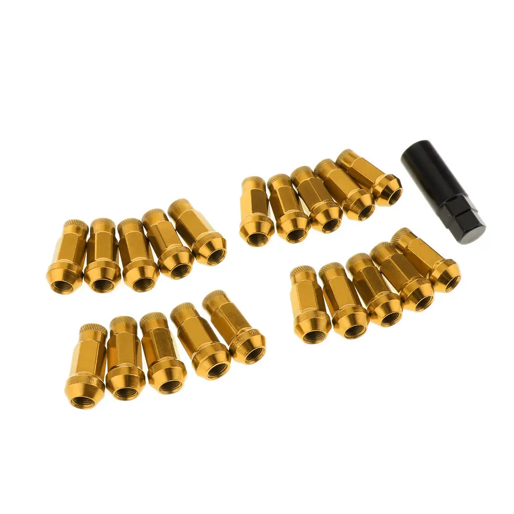 Racing Tuner Lug Nuts Extended M12x1.25mm 20pcs 60mm Wheel Nut