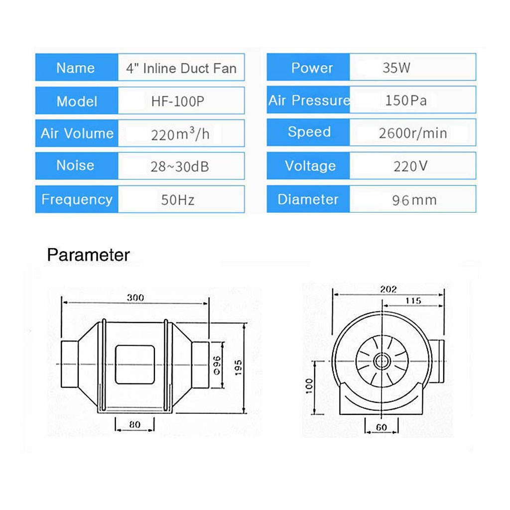 DC 12V 235CFM in-LINE BILGE AIR BLOWER SUITS 4` HOSE -Boat/Marine/Caravan/RV