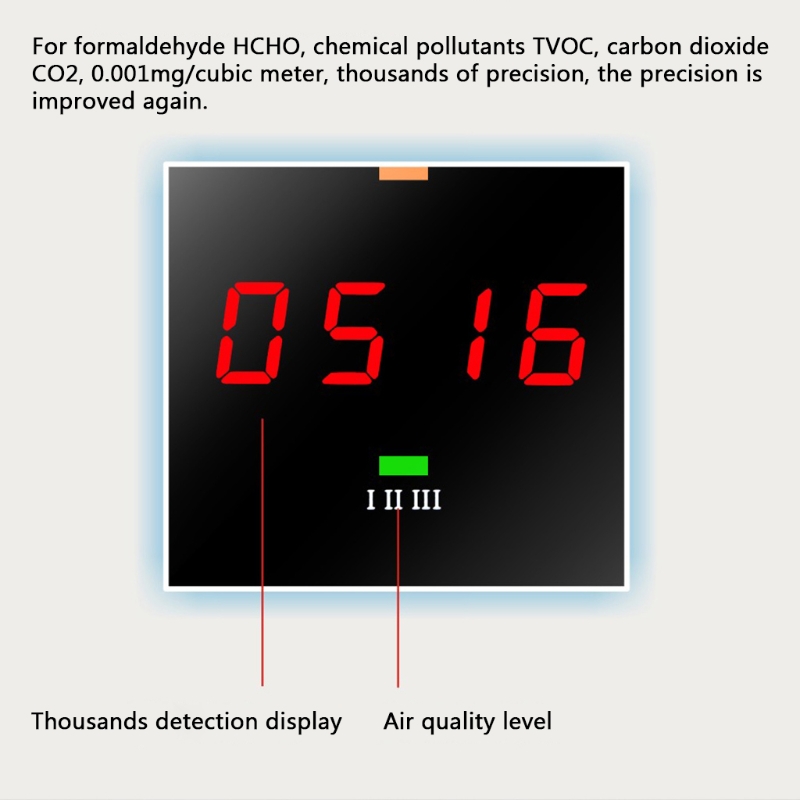 hcho, tvoc, aqi monitor analisador de formaldeído dióxido carbono m89b