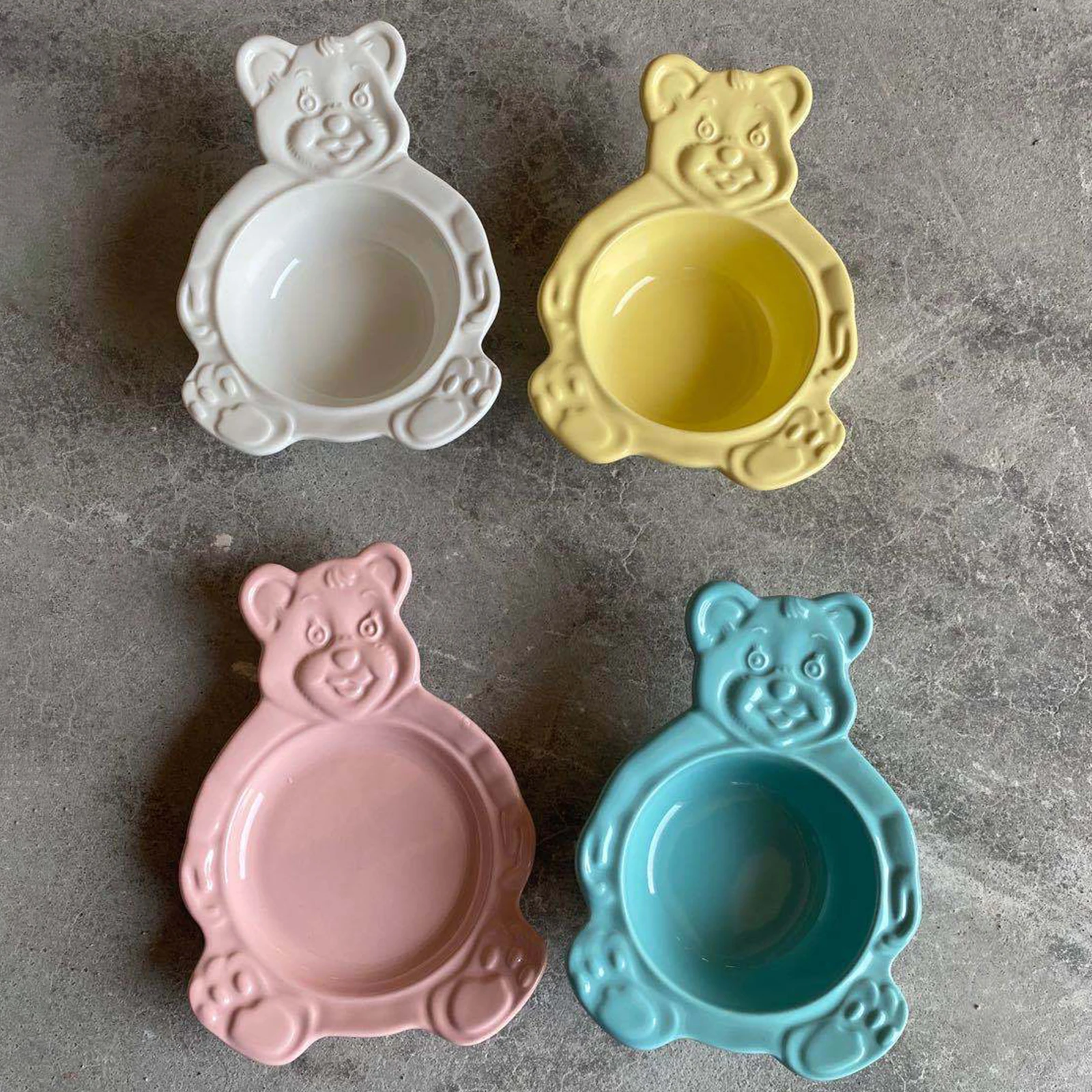 Cute Ceramic Bowl Cereal Bowls Bear-shaped Ins Oatmeal Dinner Bowls Utensils