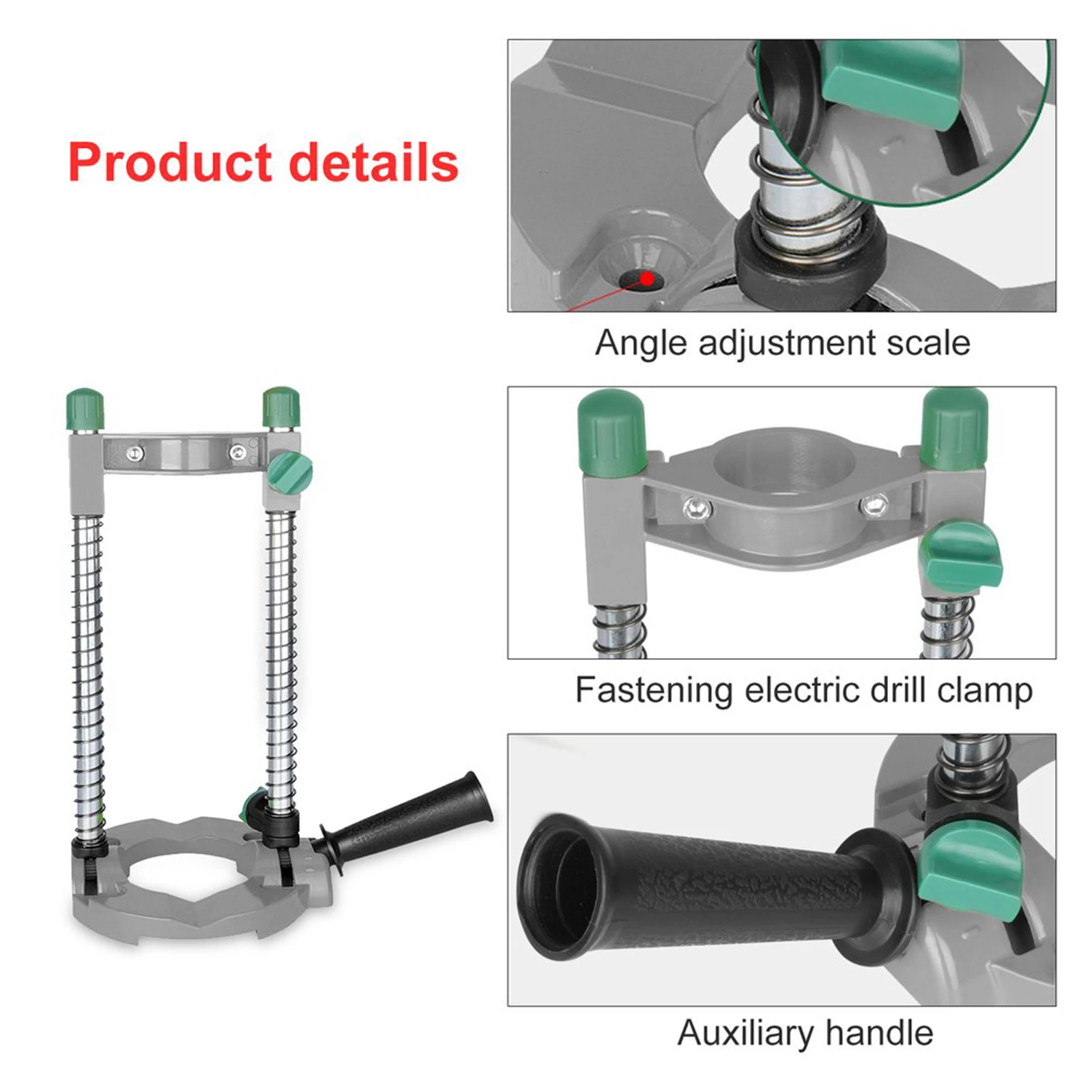 Portable Steel Electric Drill Bracket 45-90 Angle Adjustable Guide Attachment Stand Clamp Work Station Woodworking Utensil