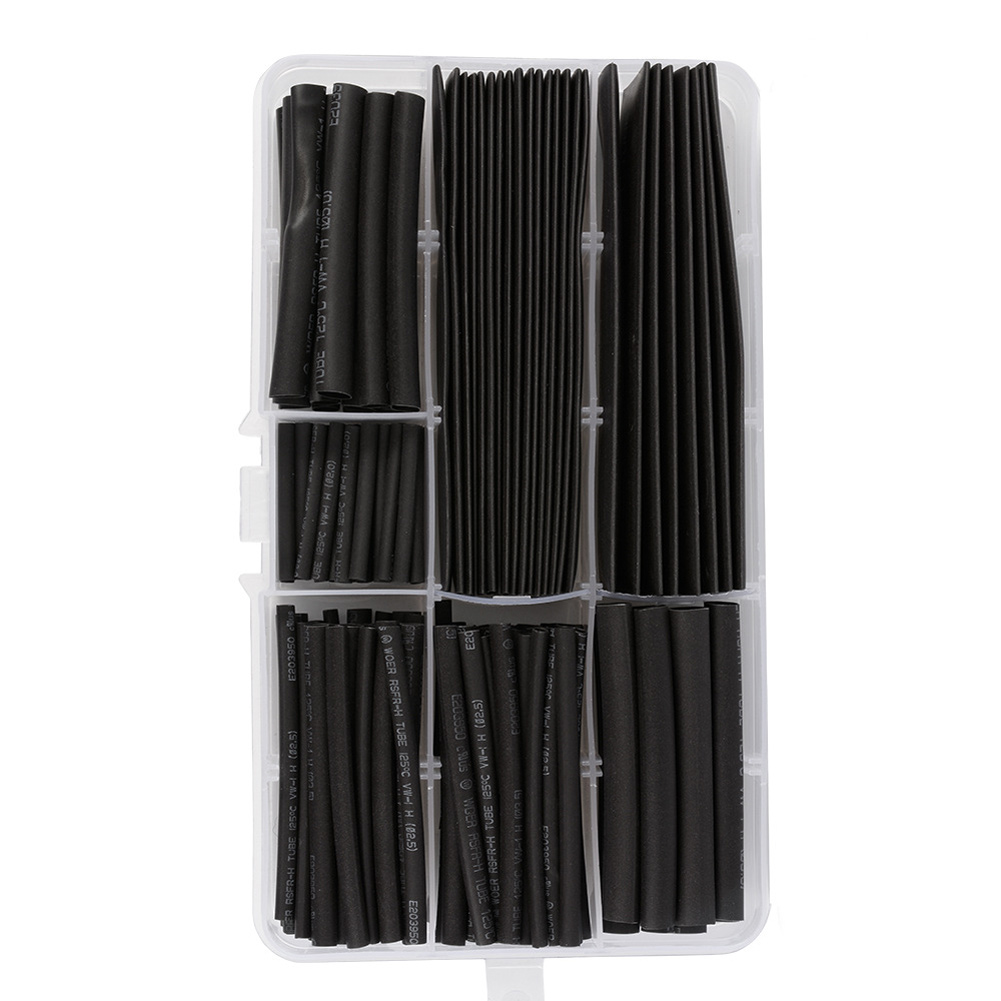 Conjunto de Tubulação Pces Preto Calor Psiquiatra Fio Cabo Tubo Manga Envoltório Heatshrink 150 7 Renovação da Casa