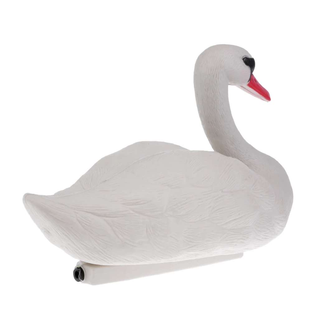 Outdoor XPE Realistic Lifelike Swan Decoy Pond Bird Deterrent Decoration Hunting Fishing Floating Decoys Yard Ornamental White Outdoor XPE Realistic Lifelike Swan Decoy Pond Bird Deterrent Decoration Hunting Fishing Floating Decoys Yard Ornamental White