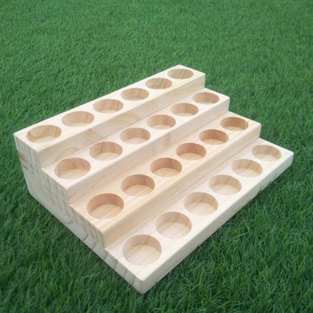 Wooden Essential Oil Storage Rack Aromatherapy Organizer Wood Display Stand