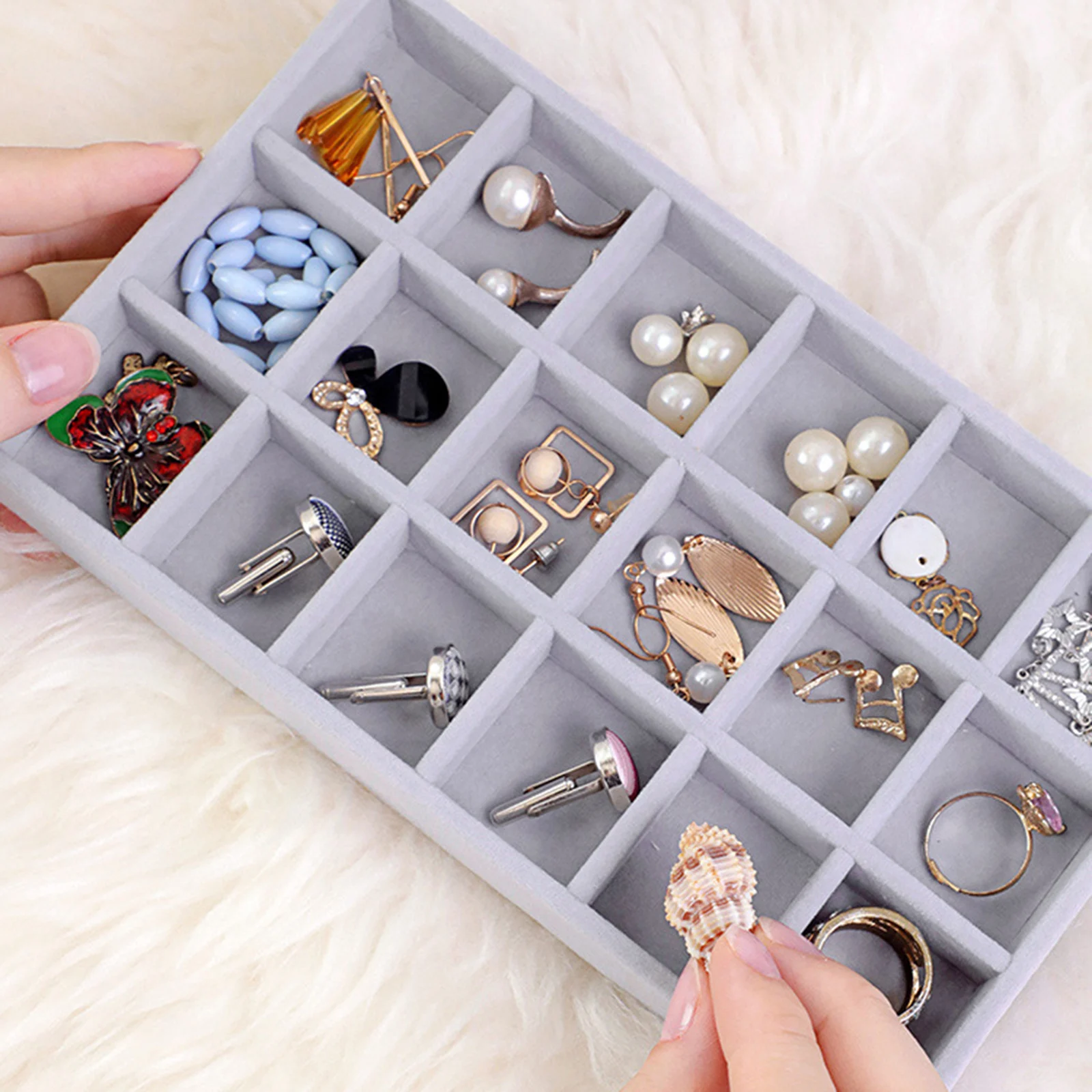 Jewelry Tray Organizer for Drawer Dresser Display Storage for Accessories