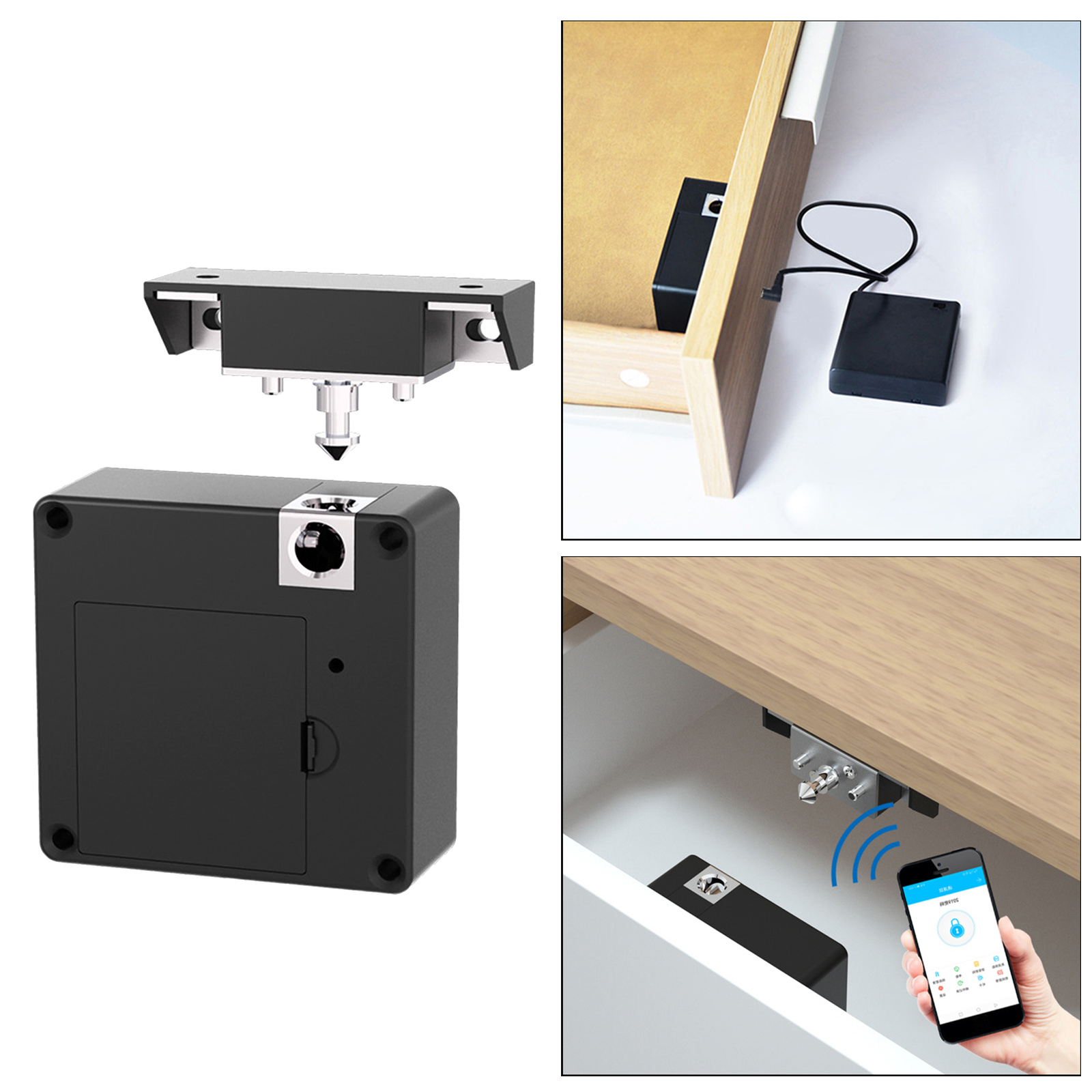 Electronic Cabinet Lock Keyless Hidden DIY RFID Card Entry Privacy Lock NFC for Wooden Cabinet Cupboard Drawer Home Office