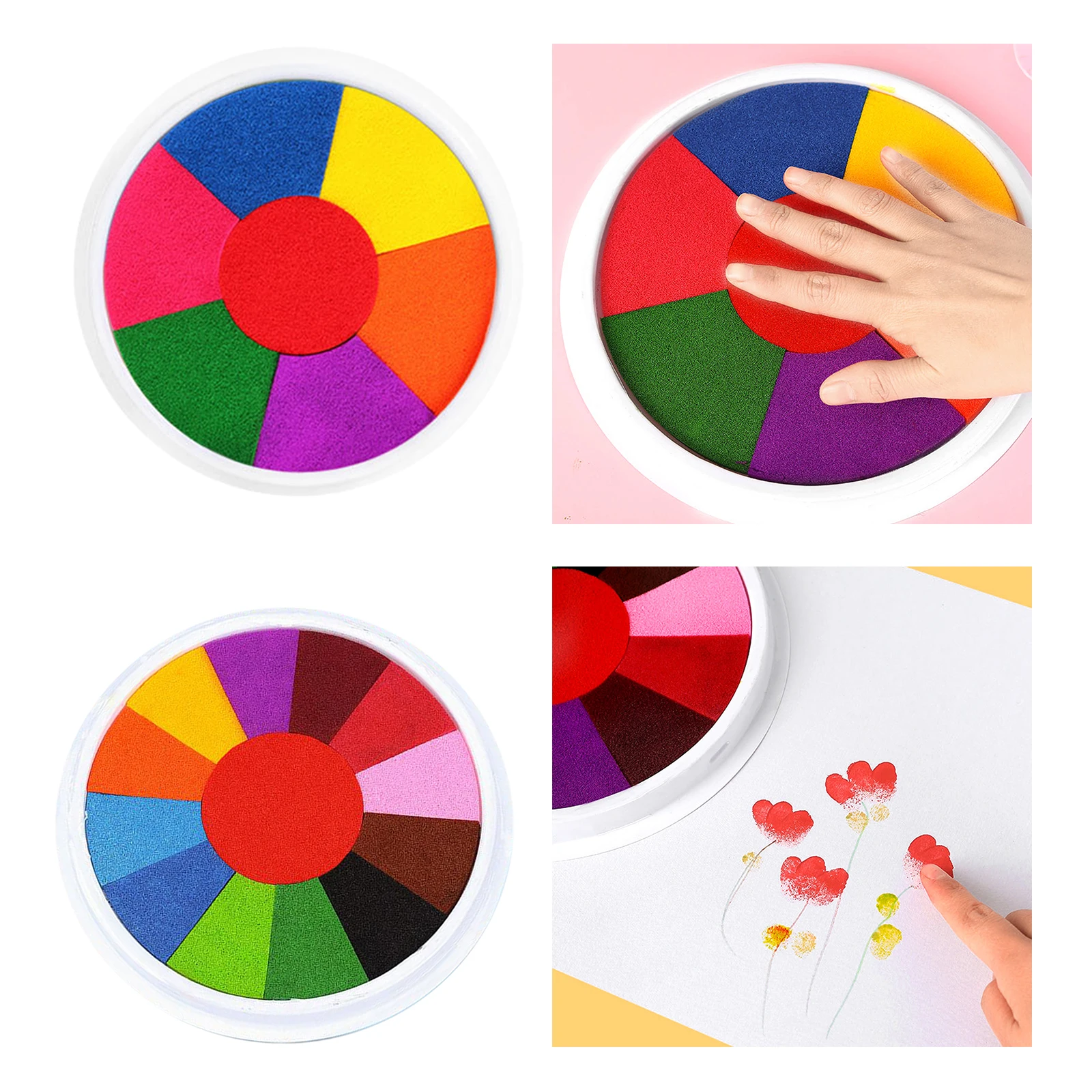 Colorful Rainbow Washable Craft Ink Pads Stamp Non Toxic Finger Painting For Rubber Stamps Kids Boys Girls Diy Art Painting Tool Drawing Toys Aliexpress