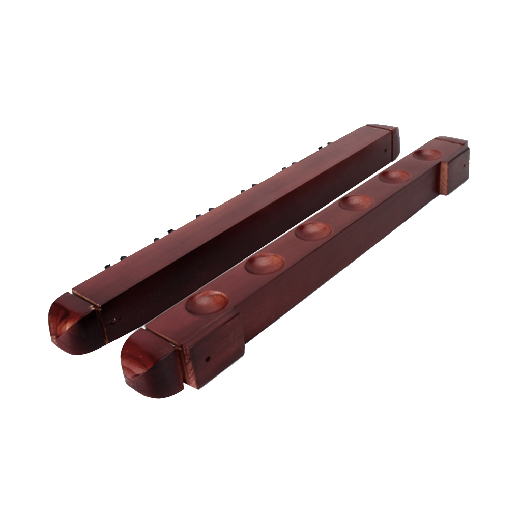 Roman 6 Cues Stick Holder Wall Mount Snooker Pool Billiard Rack Organizer