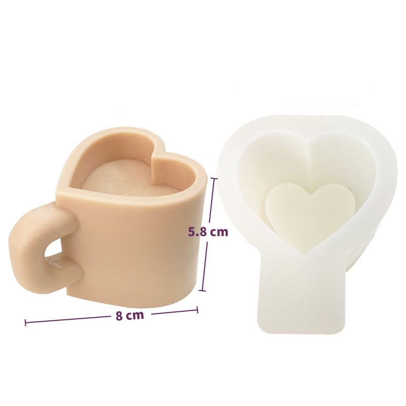 3D Liebe Form Becher Kerze Silikon Form Aromatherapie Kerze, Der Liebe Form Design Handgemachte Seife Form Wachs Schmelzen Form – Detail 4