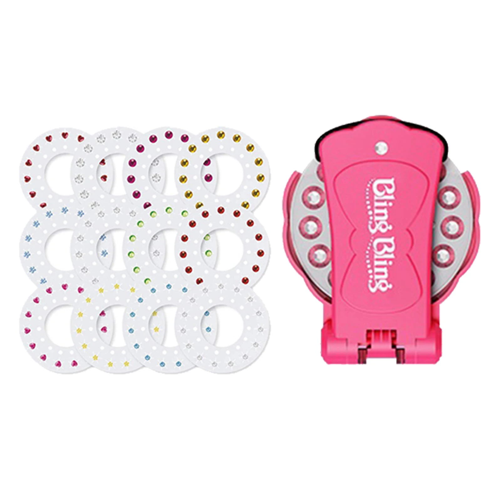 Diamond Hair Sparkle Stapler Tools Set for Shoes Shirt Ornaments Girls Gift with 180pcs Diamond