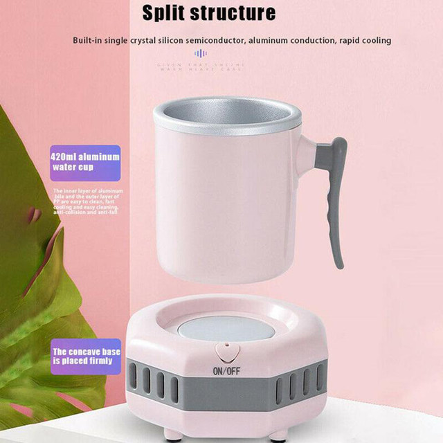 OLOEY Portable Instant Cooling Cup,Cooling Cup Electric Quick,Home Office  Car Cold Drink Machine Kettle( with Lid) US PLUG 