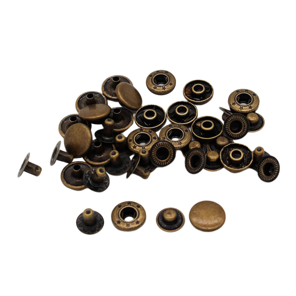 10pcs Copper Snap Buttons Replacement Jeans Popper Press Studs Button Supplies