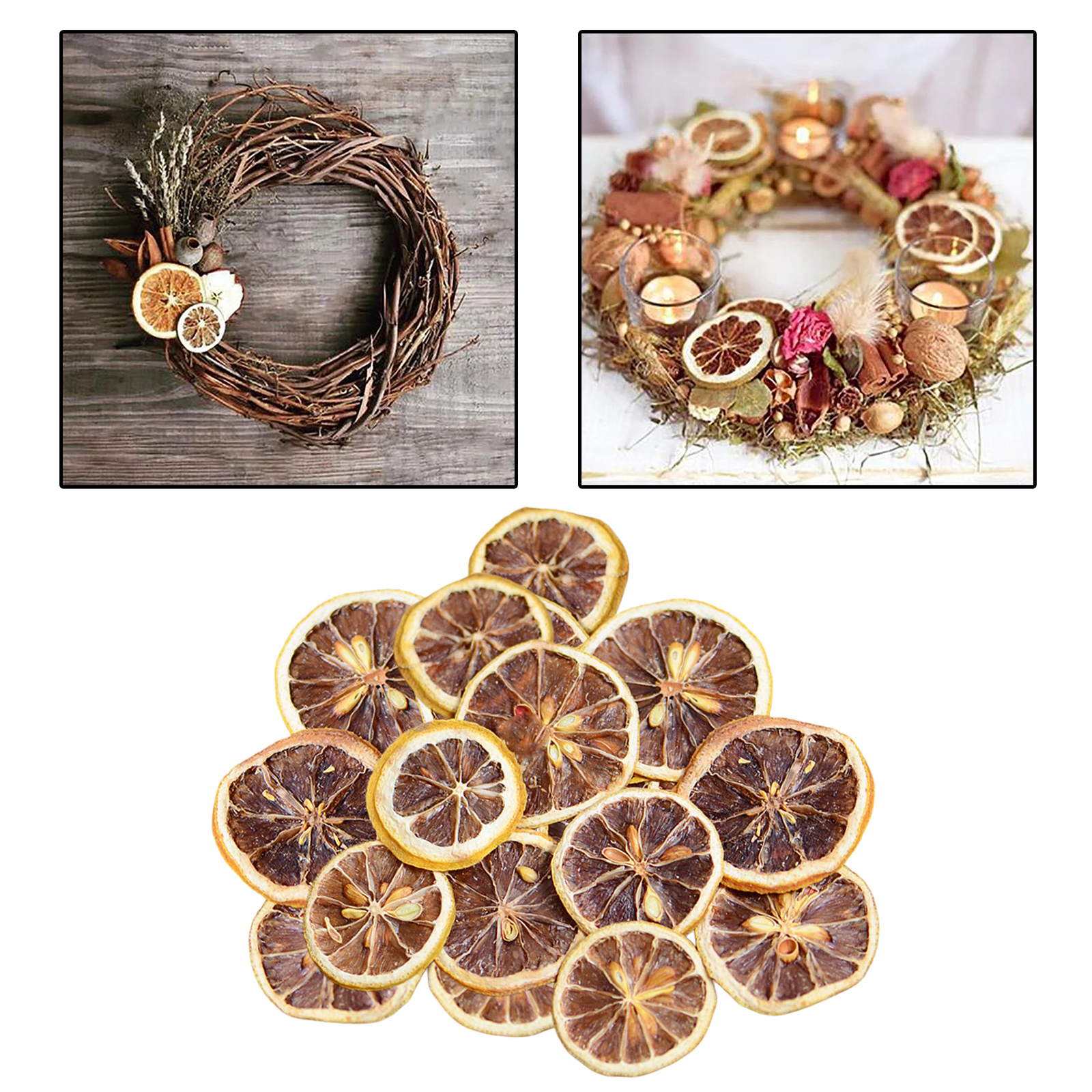 30pcs Real Dried Lemon Slice Floral for DIY Candle Epoxy Resin Crafts Tool