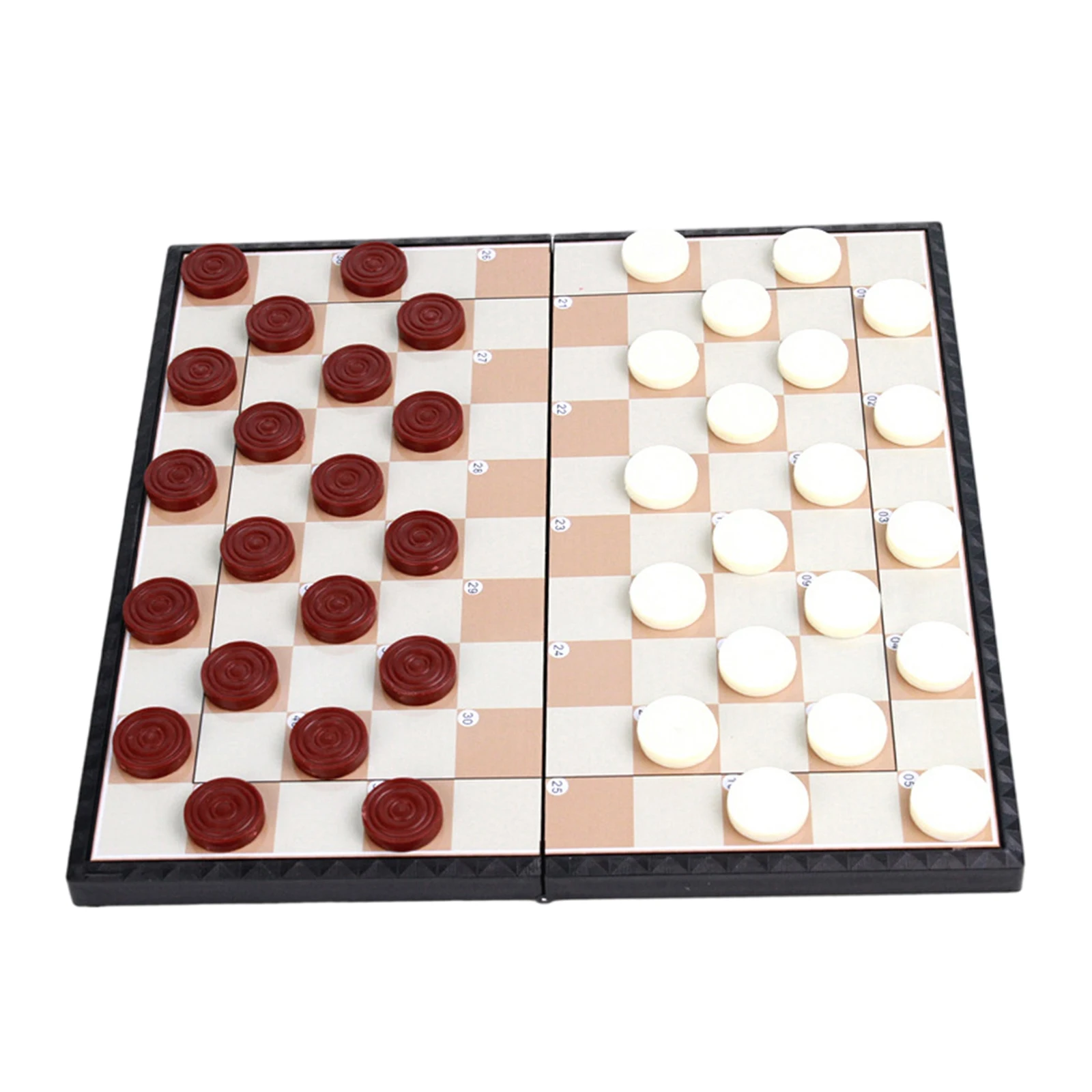 Checkers Board Game Set High-quality Magnetic Checkers Folding Checkerboard 27x27 CM Chessboard with Checkers Pieces