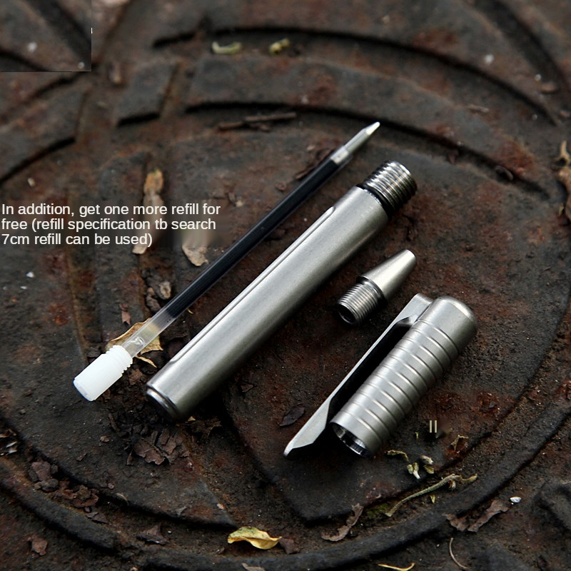 Mini Taktischer Stift Tc4 Titanlegierung Metall Handschrift Unterschrift Stift Edc Ausgestattet Mit Zurück Clip Outdoor Kampf Schutz Werkzeug – Detail 11
