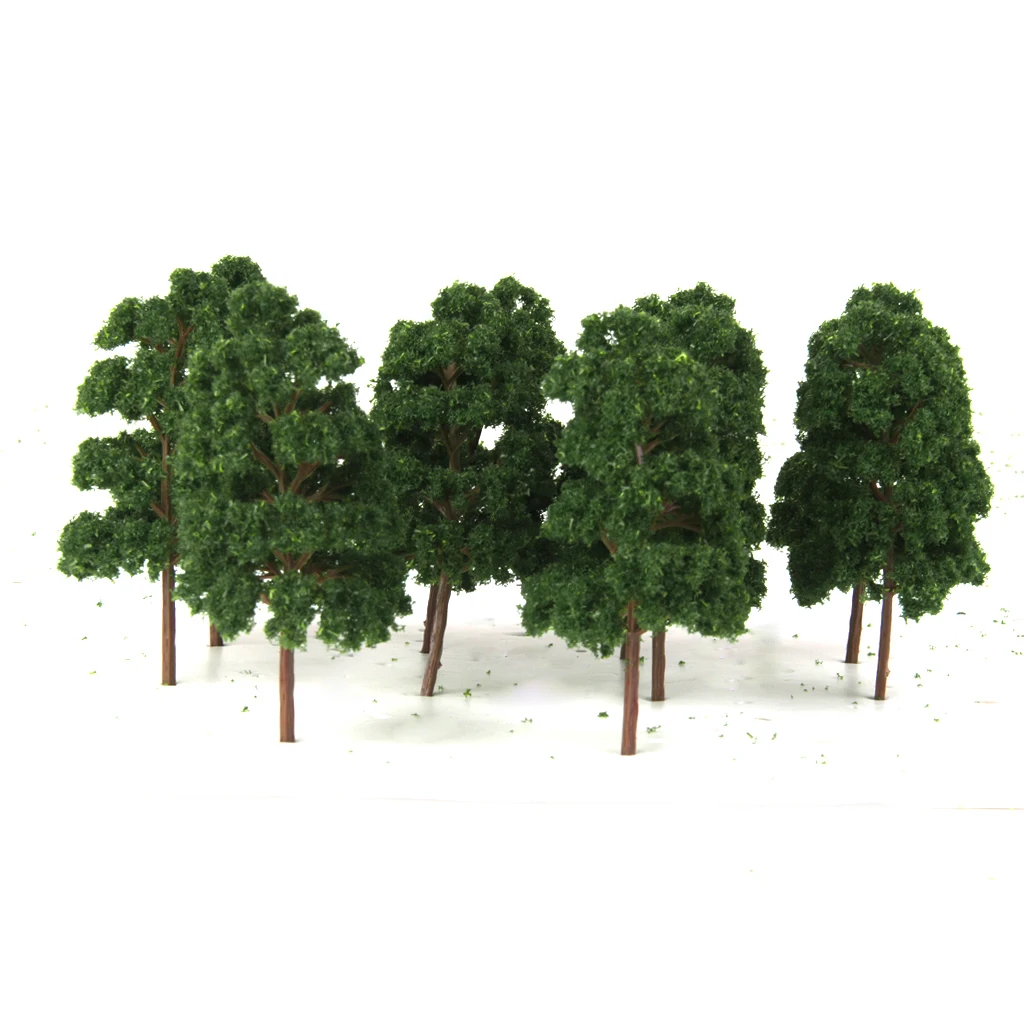 1:75 HO Guage Plastic Train Railway Model Trees Diorama Layout Set of 10pcs