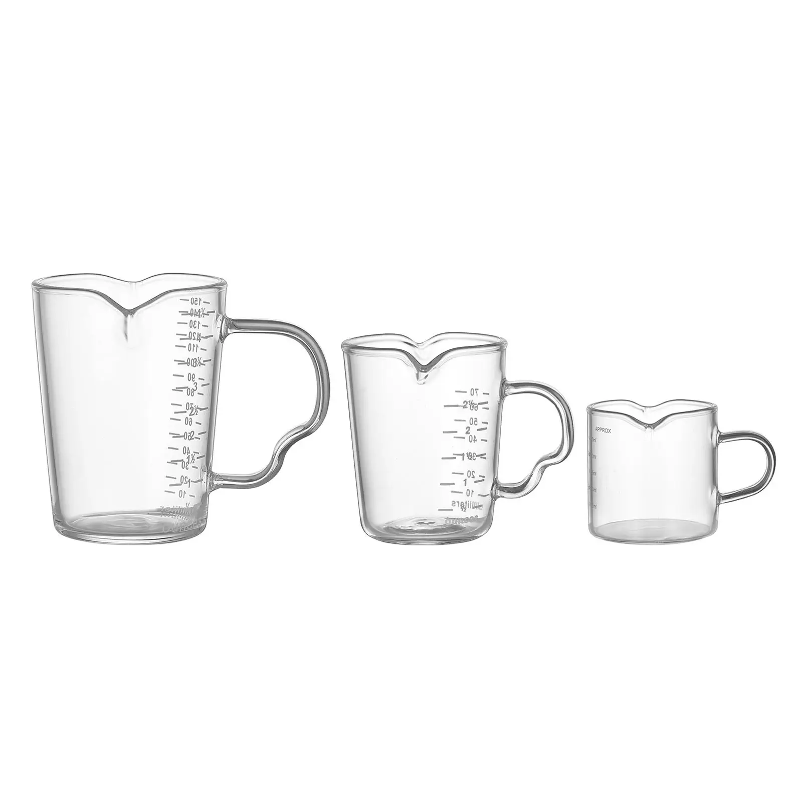 Multifunctional Glass Measuring Cup Heat-resistant Shot Glass and Scale Ounce Mug for Tea Drink Shaker Coffee