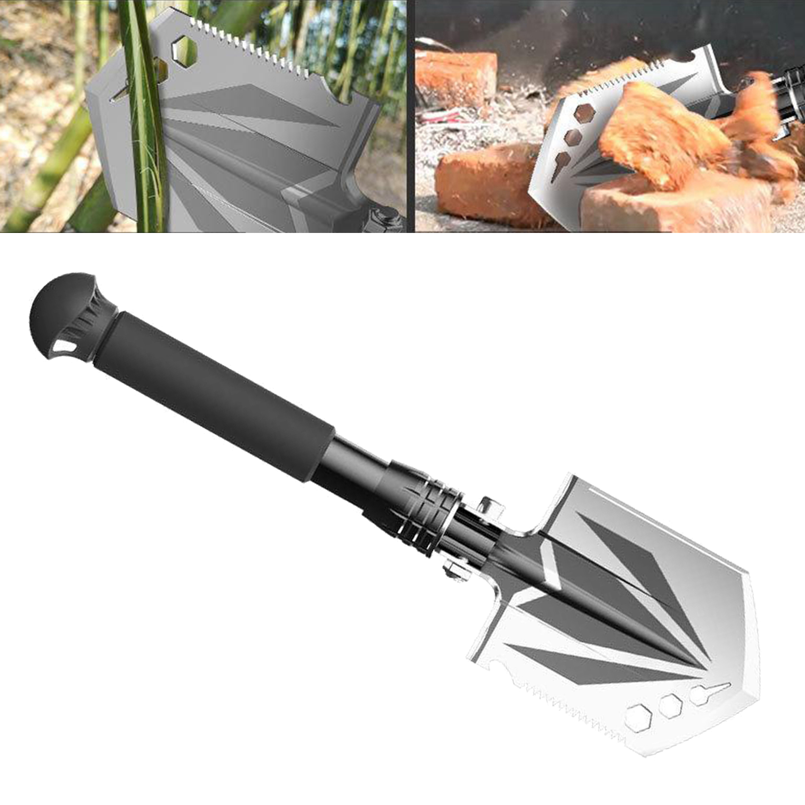 Folding Camping Shovel Survival Axe with Sponge Handle Digging Chipping
