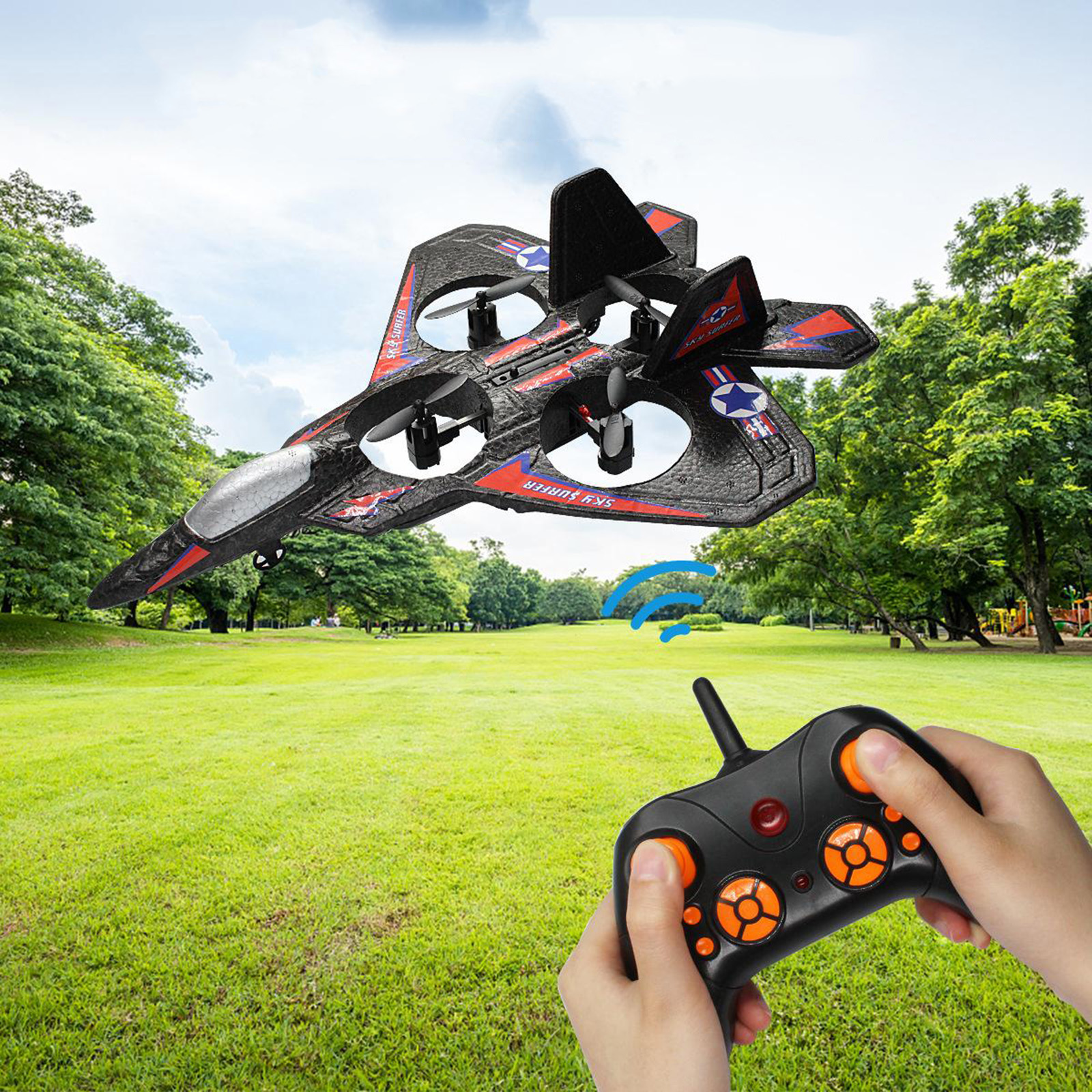 Fixed-wing 2.4G 6CH Remote Control Aircraft RC Airplane Fighter Model Toy