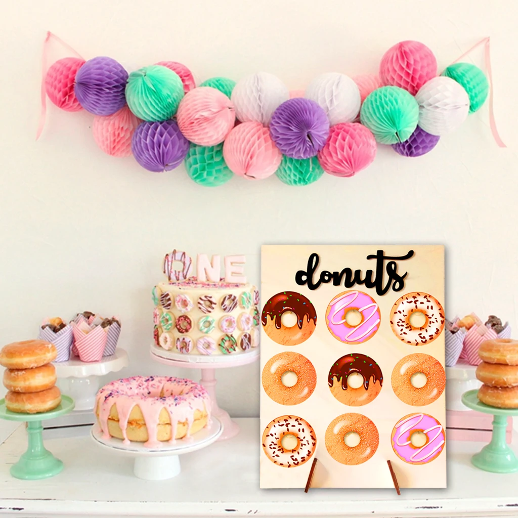 Wooden  Stand Donut Party Decoration Doughnut Holder