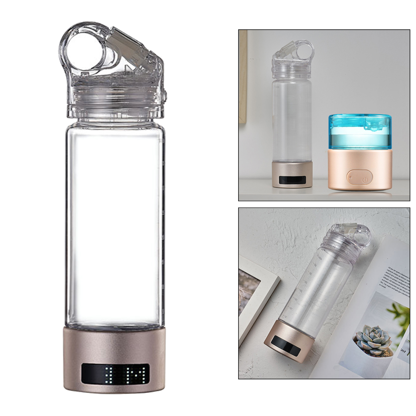 Hydrogen Water Bottle 400ml Hydrogen Rich Water Maker Ionizer for Family Use