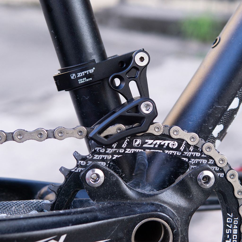 MTB Road Bike Seat Tube Chain Guide, Bicycle Single Speed Chainring Protector, for Clamp on ø31.8-35mm Cycle Frame Tube