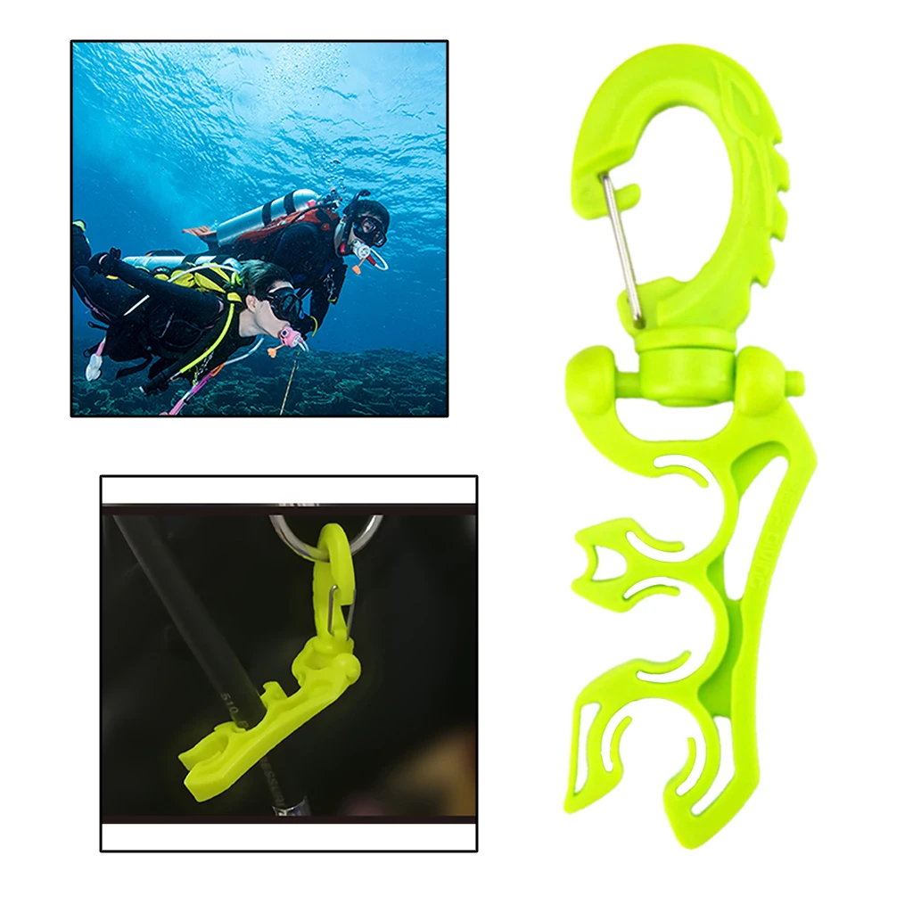 Rotatable Diving Underwater 3 BCD Hose Holder Buckle for Regulators Gauges
