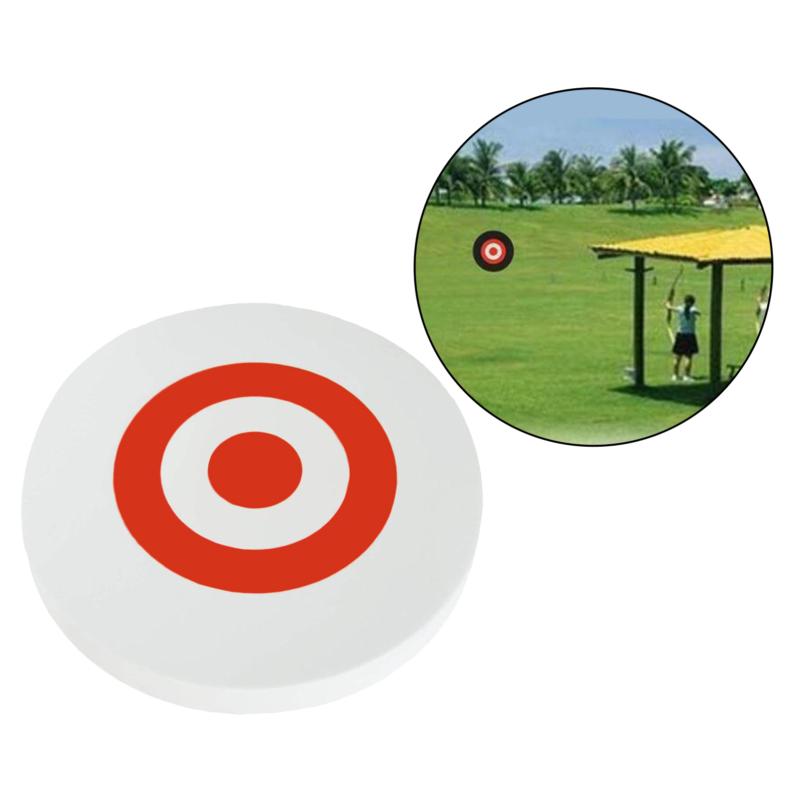 EVA Foam Archery Arrow Target Lighweight Round Target with 2 Paper Targets, Hunting Practice Accessories