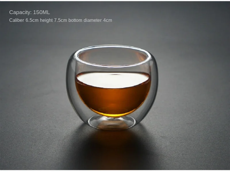 Heat Resistant Double Wall Glass Cup 80/150/250/350 Ml Beer Coffee Water Cups Transparent Cup Wholesale Drink Glass Set