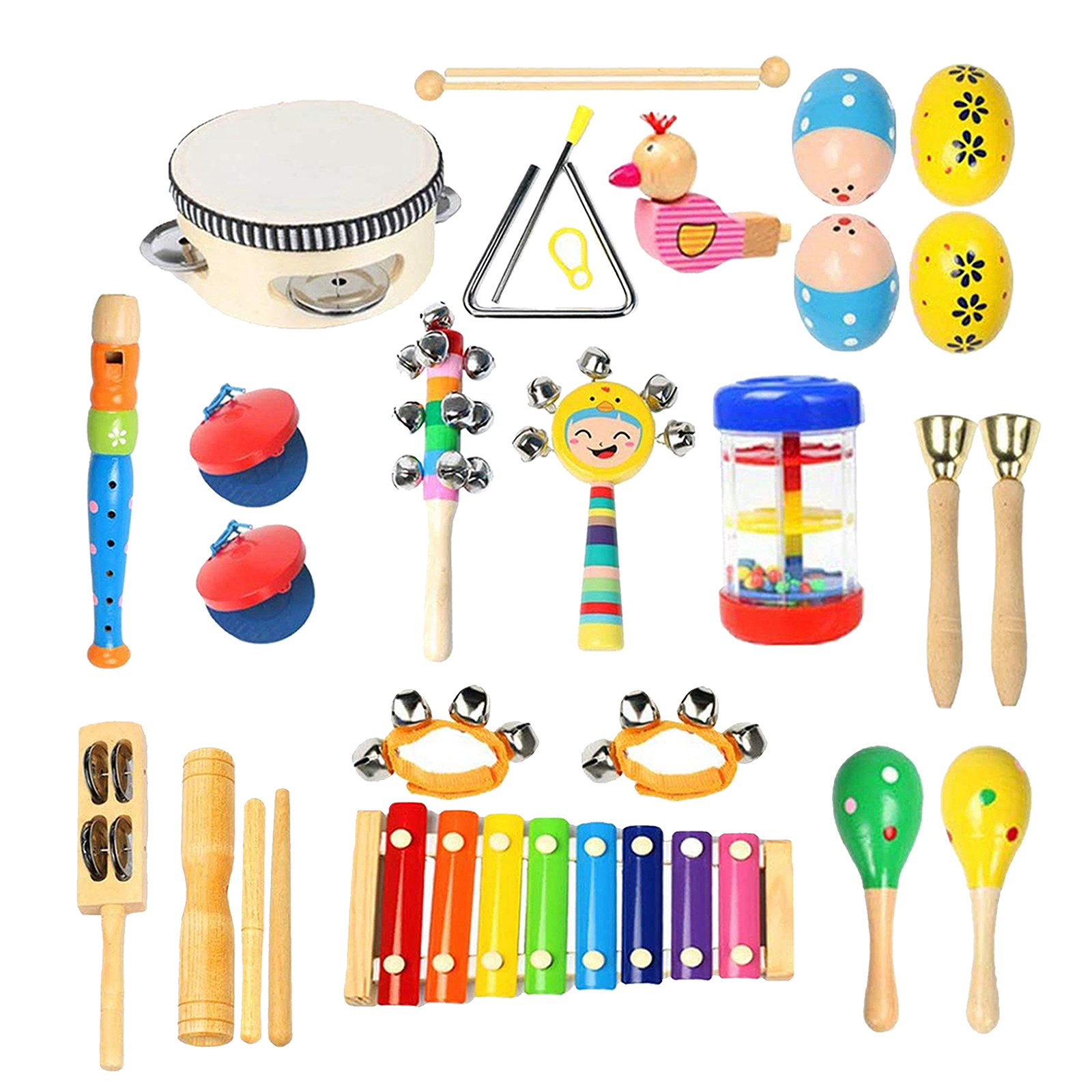 Musical Instruments for Toddler with Carry Bag,22 in 1 Music Percussion Toy Set for Kids with Xylophone,Rhythm Band