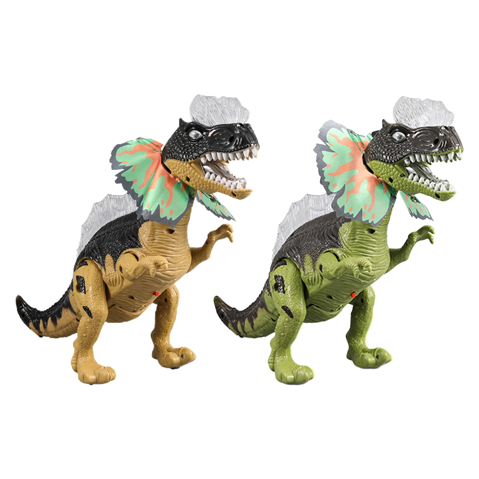 ABS Electronic Walking Dinosaur Walking Roaring Battery Powered Supplies Attractive Model Double Crested Dinosaur for Boys Child